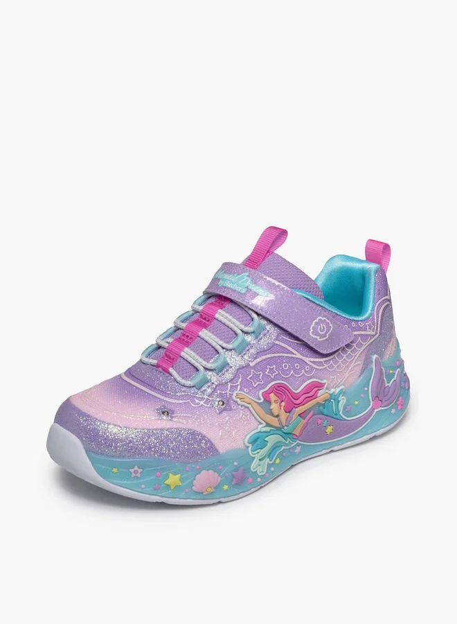 SKECHERS Girls Mermaid Dreams Hook & Loop Sneakers
